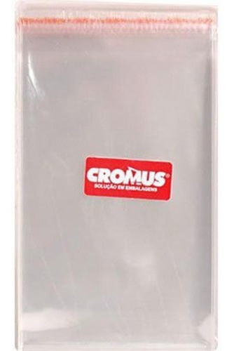 Saco Adesivado Transparente 12x18cm - 100 Unidades - Cromus