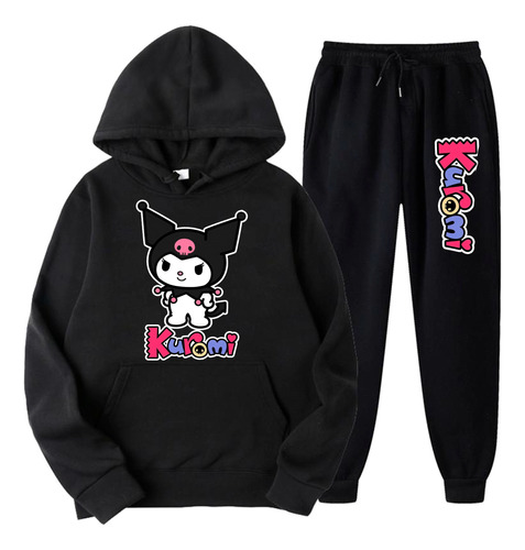 Conjunto Buzo Canguro Y Pantalon Kuromi Hello Kitty Sanrio