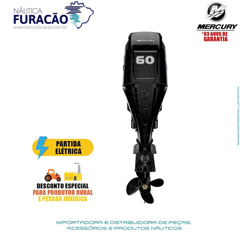 Motor De Popa Mercury 4 Tempos 60hp Elpt Efi