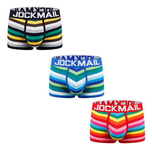 Calzoncillos Jockmail De Algodón Con Rayas Arcoíris Para Hom