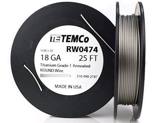 Temco Titanium Wire Gauge 18 25 Pies Grado Quirúrgico 1 Resi