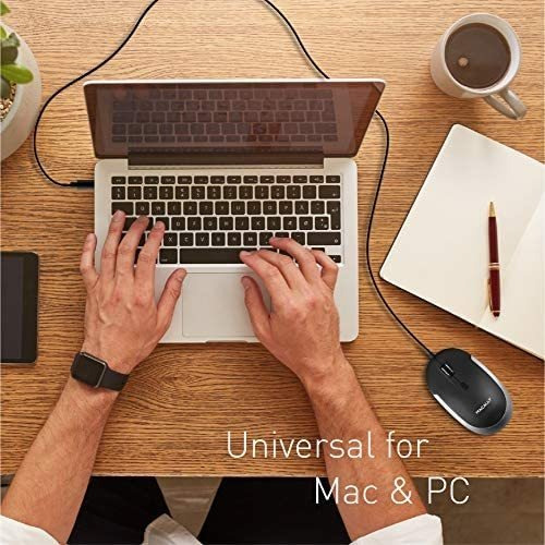 Mouse Macally Usb C Plug Play Negro