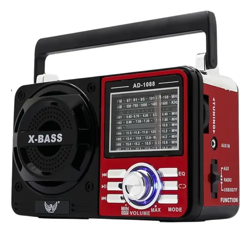Foto de Rádio 9 Xtrad Radio Vintage Analógico Portátil Cor Vermelho 127/220v