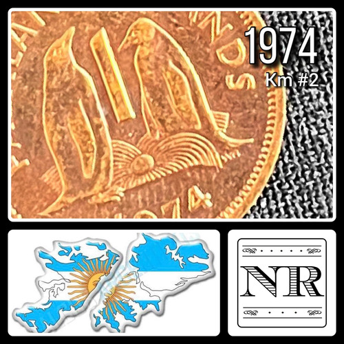 Malvinas - 1 Penny - Año 1974 - Km #2 - Pingüinos