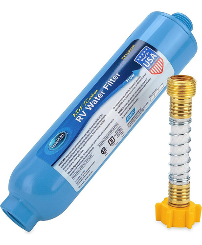 Filtro De Agua Camco Tastepure Con Protector De Manguera Color Azul