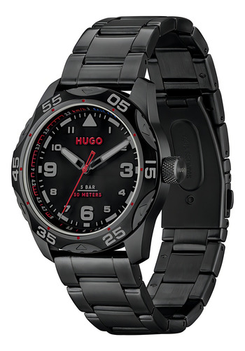 Reloj Hugo Para Hombre 1530333 Acero Inoxidable Negro