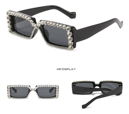 Gafas De Sol Rectangulares De Diamantes Para Mujeres, Gafas