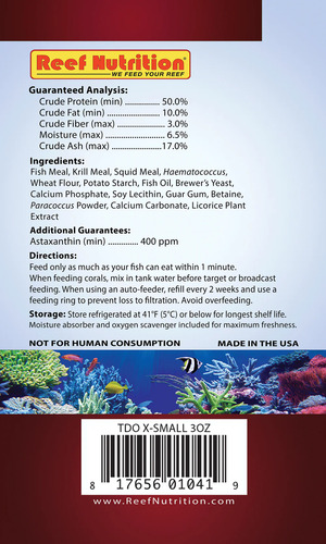 Tdo Chroma Boost X-small 1lb Reef Nutrition Alimento Peces