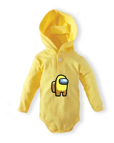 Pa alero Gracioso Para Bebe Con Capucha Amoung Us Amarillo