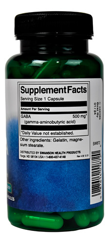 Gaba 500mg Swanson 100 Caps 2un Sabor N/A