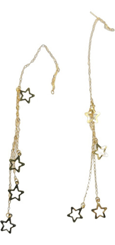 Aretes Ligeros Con Estrellas De Oro De 18k