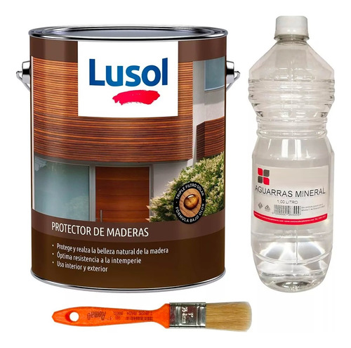 Protector Para Madera Lusol 4 Lts. + 1 Litro Aguarras