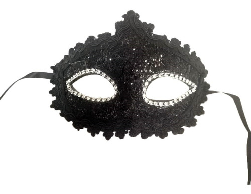 Antifaz Mascara Para Mujer Veneciana En Negro Encaje