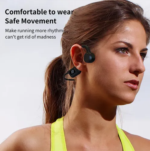 Auriculares Conducción Ósea Inalámbricos Bluetooth Deporte Negro