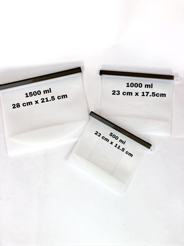 Bolsas Silicón Reusable Antiderrames Herméticas 3 Pzs