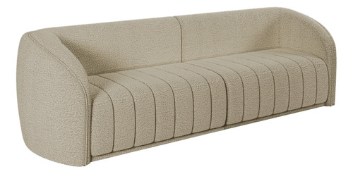 Sofá 5 Lugares Para Sala 332cm Lazio M03 Bouclê Bege