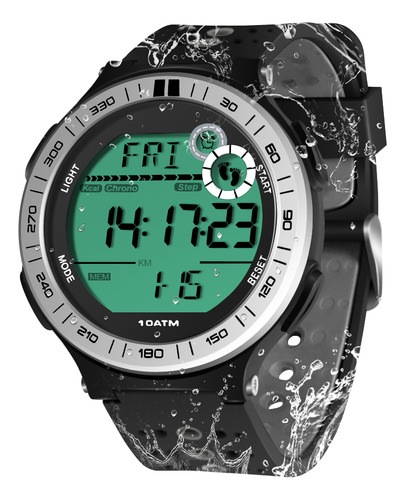 Reloj De Pulsera Deportiva 100m Impermeable Podómetro