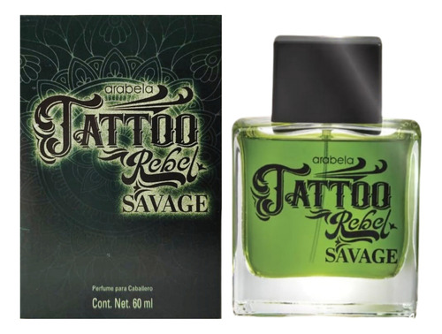 Perfume Para Caballero Tattoo Rebel Savage Arabela Volumen De La Unidad 60 Ml