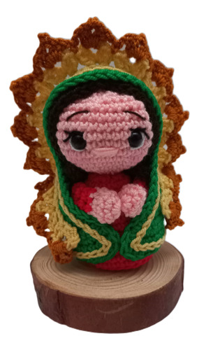 Mini Virgen De Guadalupe Tejida En Técnica De Crochet