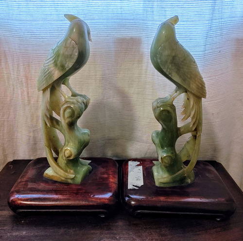 Antiguas Figuras Pareja De Pájaros (Usado)