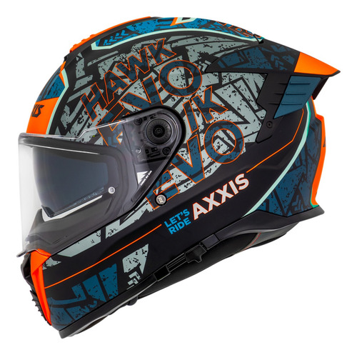 Capacete Axxis Hawk Sv Evo Lets Ride B7 Matt Azul Lisa 58