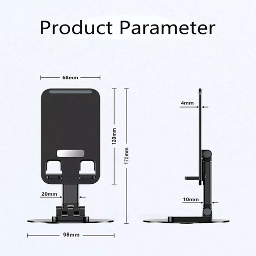 Base Soporte Para Celular Ajustable Escritorio Plegable 3 Pz