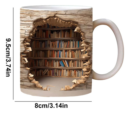Taza De Estantería 3d, Taza De Estantería De Biblioteca