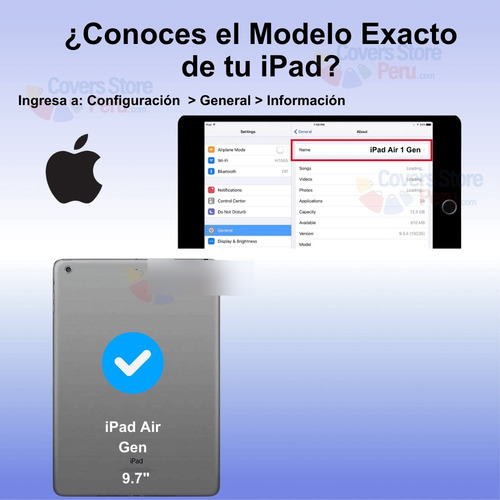 Funda Para iPad Air 1 9.7 - A1474 Imantada Azul