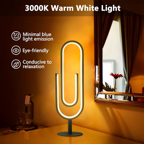 Lámpara De Mesa Led, Moderna Lámpara De Noche Regulable Cont