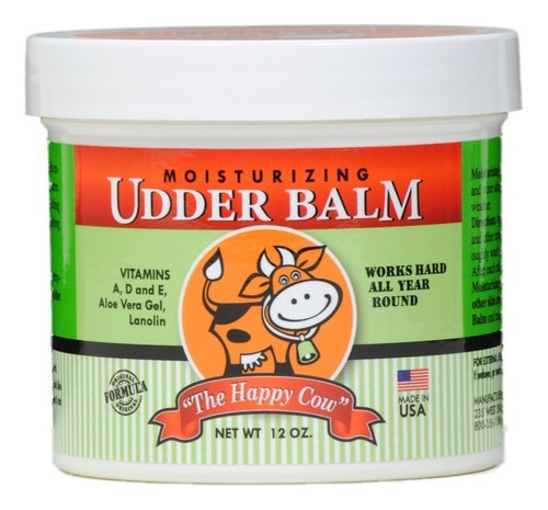 The Happy Cow Moisturizing Udder Balm - Tarro De 12 Onzas