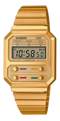 Reloj Unisex Vintage Dorado Casio A-100weg-9a