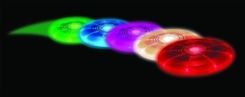 Imagen 1 de 6 de Disco Volador Frisbee Luminoso Con Leds Mix Multicolores