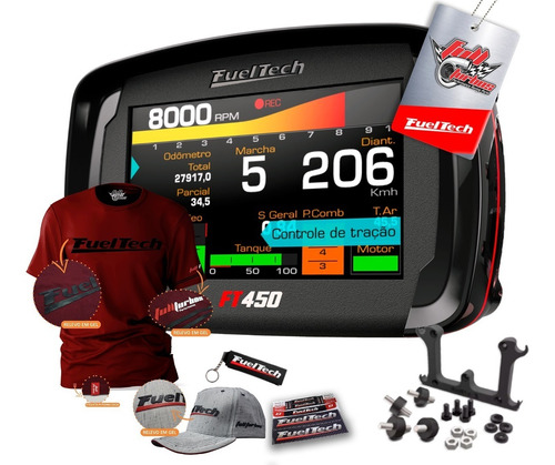 Fueltech Ft450 S/ Chic + Mega Brinde Camiseta Bordo Gel Bb