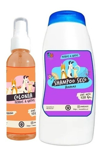 Kit Para Gatos Shampoo Seco Fruitilicious + Colonia Durazno