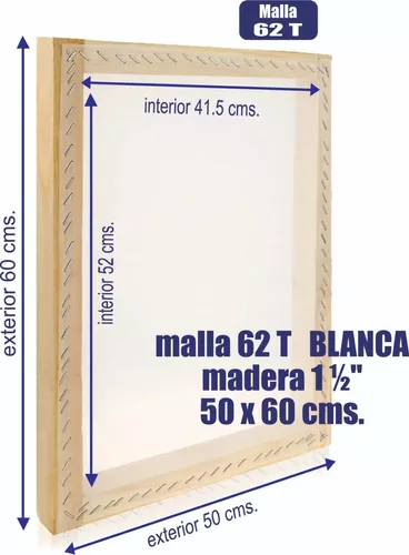 Marco Madera Serigrafia 40x50 T90 Hilos Malla Poliester