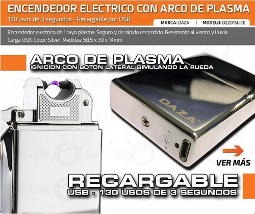 Encendedor Electrico Arco Plasma Usb Recargable 201slice