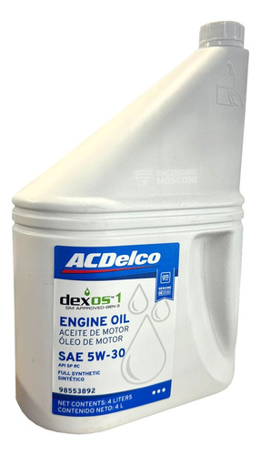 Aceite De Motor Chevrolet Acdelco Sae 5w30 Sintetico 4 L