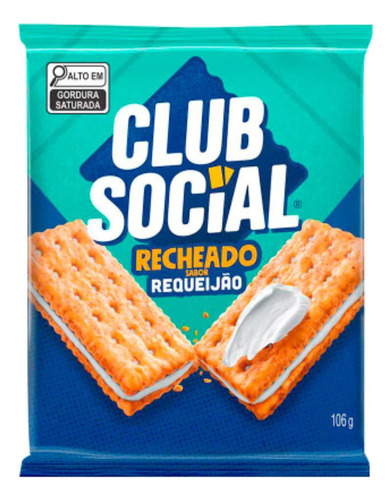 Kit C/6 Club Social Recheado Com Requeijão 106g
