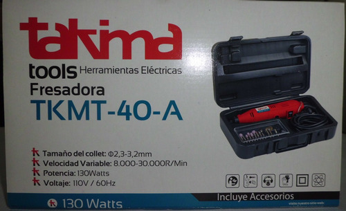 Fresadora 130 Watts Kit 40 Piezas Accs. Takima Nueva! 50vdes
