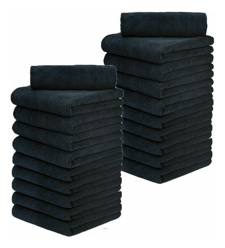 12 Toallas Paños Mágicos Microfibra Multiusos 60x35cm Negros