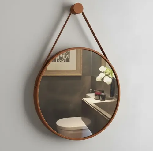 Espelho Adnet Redondo 50x50 Com Moldura Luxo Decorativo