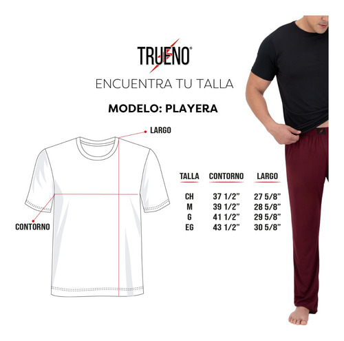 Playera Trueno Pijama Cuello Redondo Hombre 1 Pieza