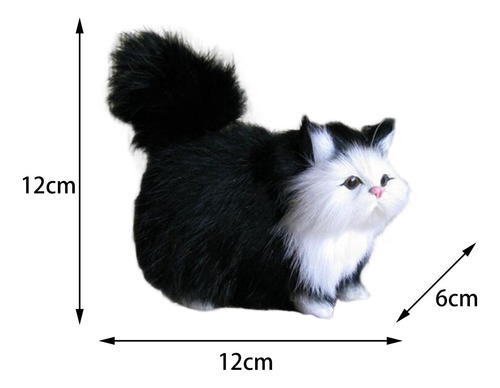 Juguete De Simulación De Gatos De Peluche Suave, Negro