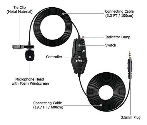 Micrófono Lavalier De Solapa Con Clip Lav Para Sony Zv-1f Zv