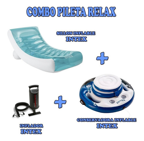 Combo Pileta Sillon Infl+conservadora+inflador De Regalo Mm