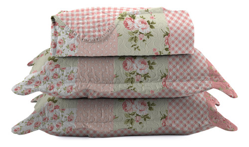 Quilt Cubrecama Reversible Bali 2 Plazas Queen Rosa