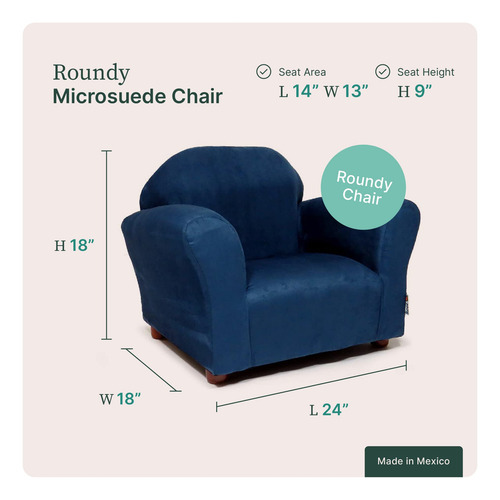Silla Infantil De Microgamuza Color Marino