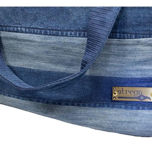 Bolso Tote De Mezclilla Reciclada Hecho A Mano