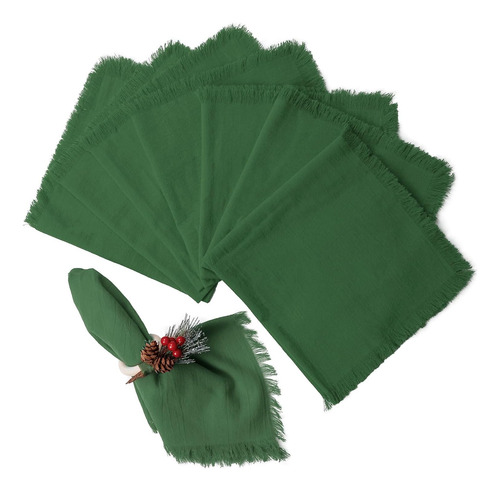 Juego De 8 Servilletas De Tela Navideñas Wonlex, 18 X 18 Pul