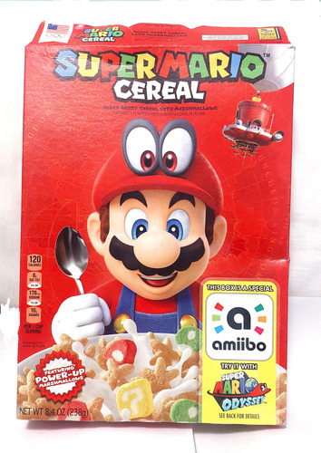 Super Mario Bros Cereal Oficial Caja Vacia Con Amiibo (Usado)